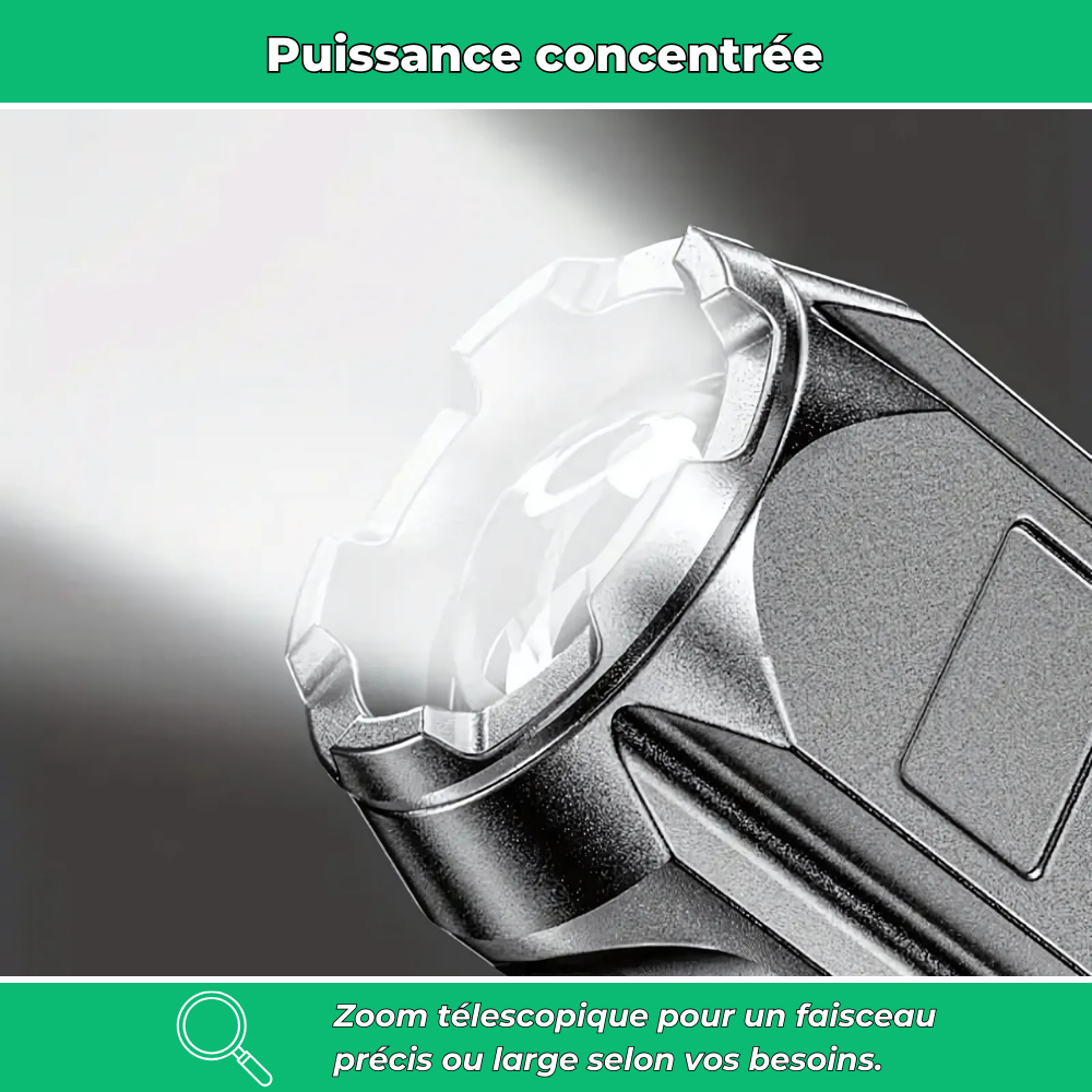 LuminoX – Leistungsstarke Taschenlampe mit Teleskopzoom