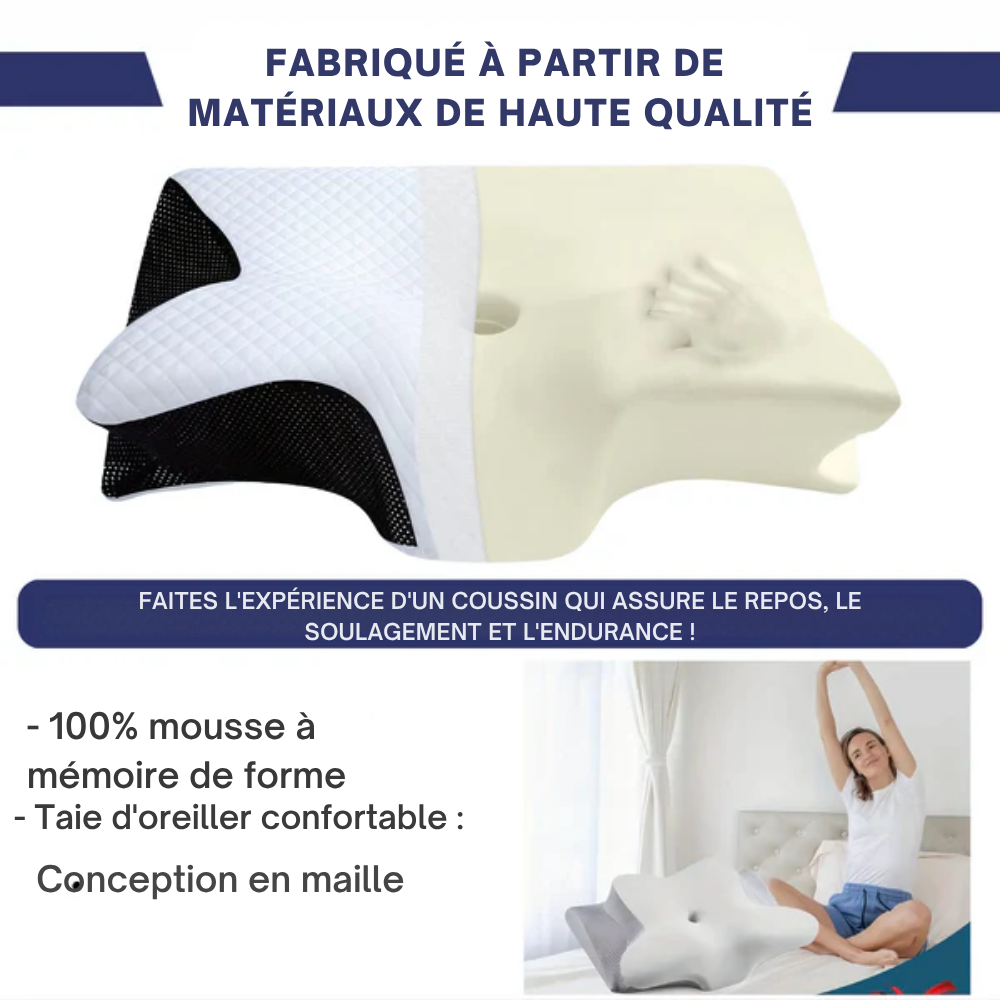 ErgoLine™ | Besser schlafen, erfrischt aufwachen – ergonomische Nacken- und Rückenstütze die ganze Nacht