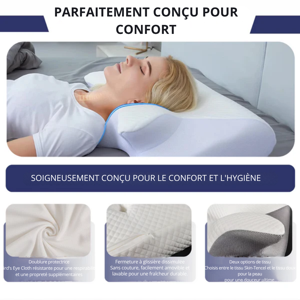 ErgoLine™ | Besser schlafen, erfrischt aufwachen – ergonomische Nacken- und Rückenstütze die ganze Nacht