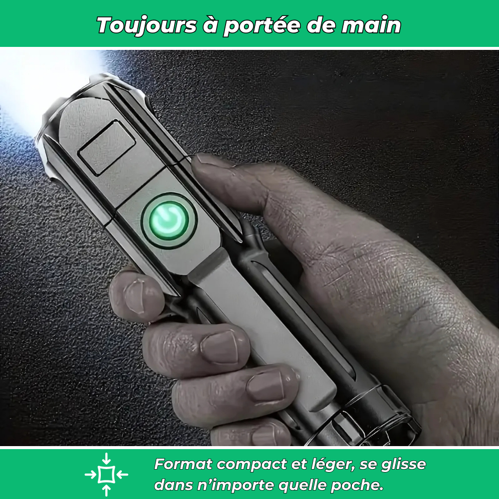 LuminoX – Leistungsstarke Taschenlampe mit Teleskopzoom
