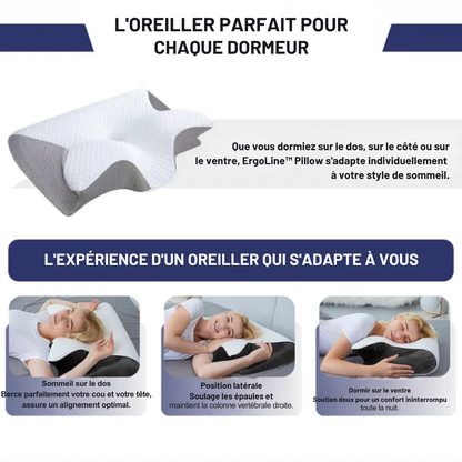 ErgoLine™ | Besser schlafen, erfrischt aufwachen – ergonomische Nacken- und Rückenstütze die ganze Nacht 
