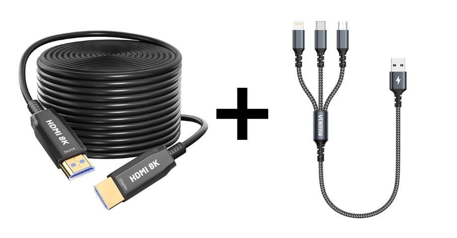 Anschlussset: HDMI-Kabel + USB-Telefonkabel